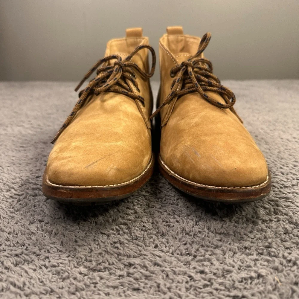 JL Powell Chukka Boots Mens 10 Tan Nubuck Leather Luxury Old Money Minimal 16076